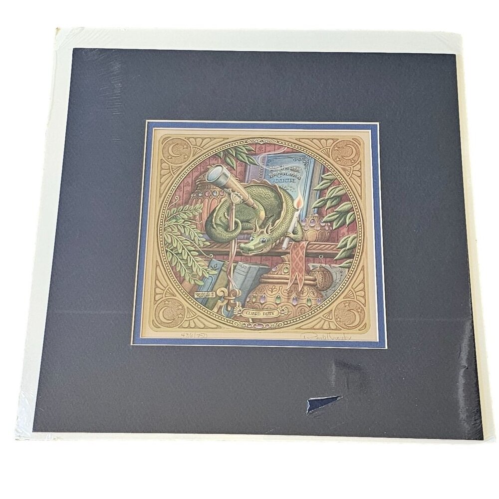 Randal Spangler Limited Edition Print Guard Duty 436/750 Fantasy Dragon Dragling